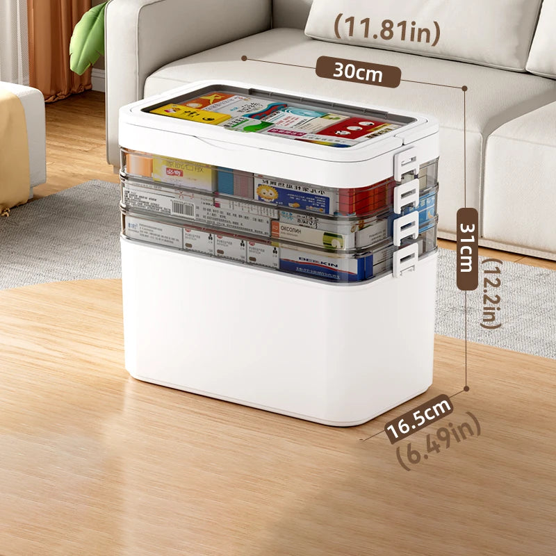 White Portable Medicine Storage Box | Multi-Purpose Organizer