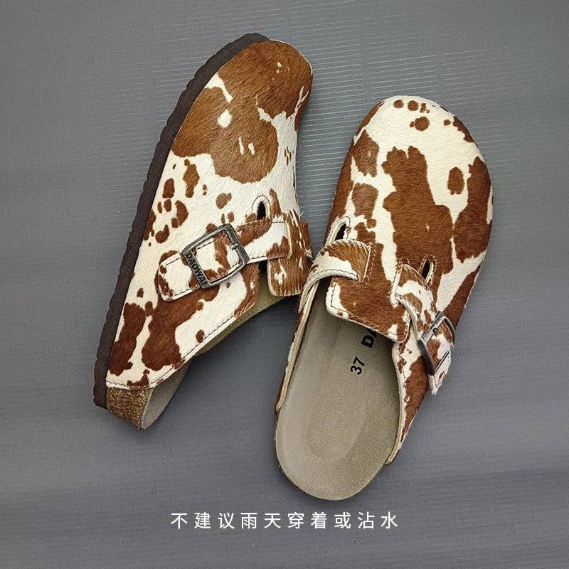 Comfortable Genuine Leather Slip-On Clogs with Arch Support