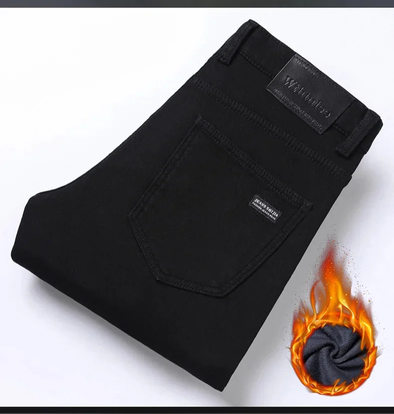 Men's Winter Velvet Pants | Warm Fleece-Lined Denim Jeans