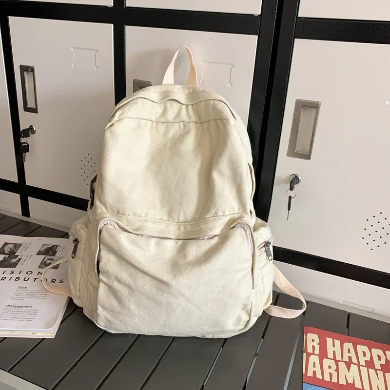 Vintage Washed Canvas Backpack | Stylish School & Travel Bag