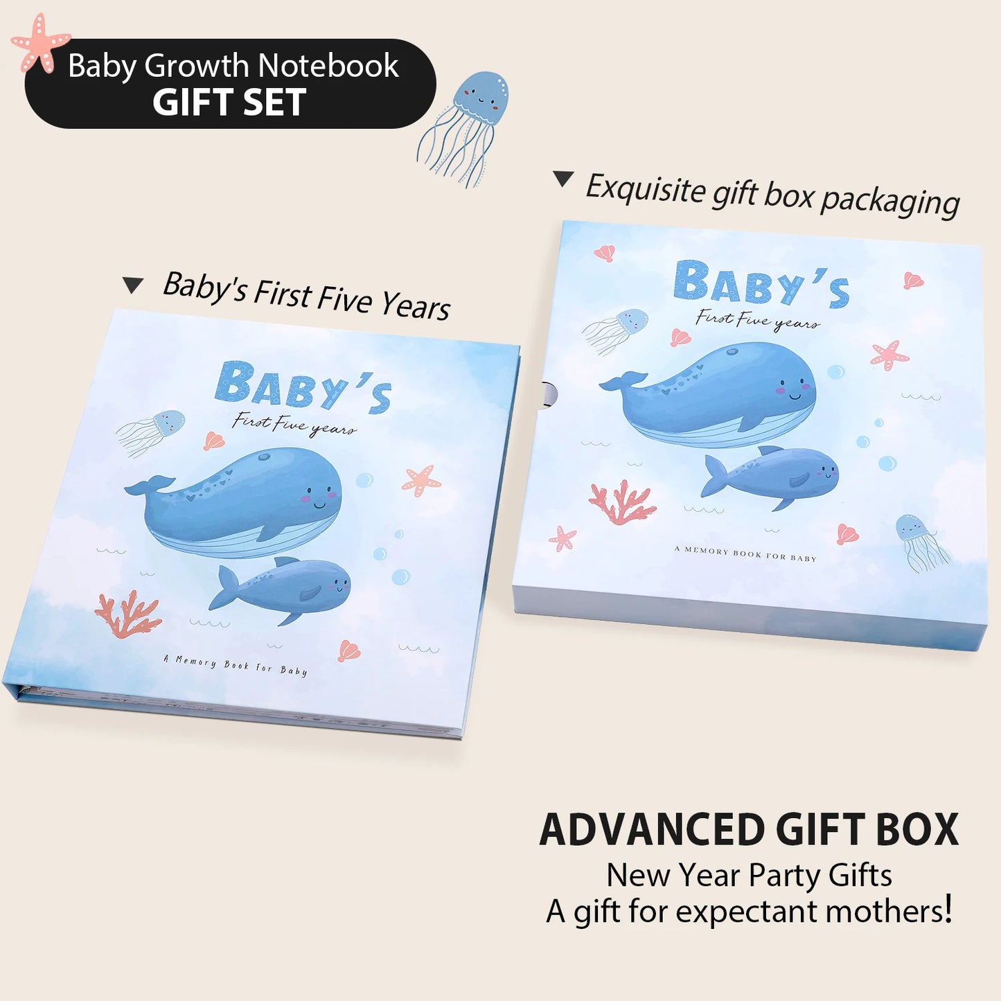 Baby Memory Book: Cute Animal Keepsake Growth Journal