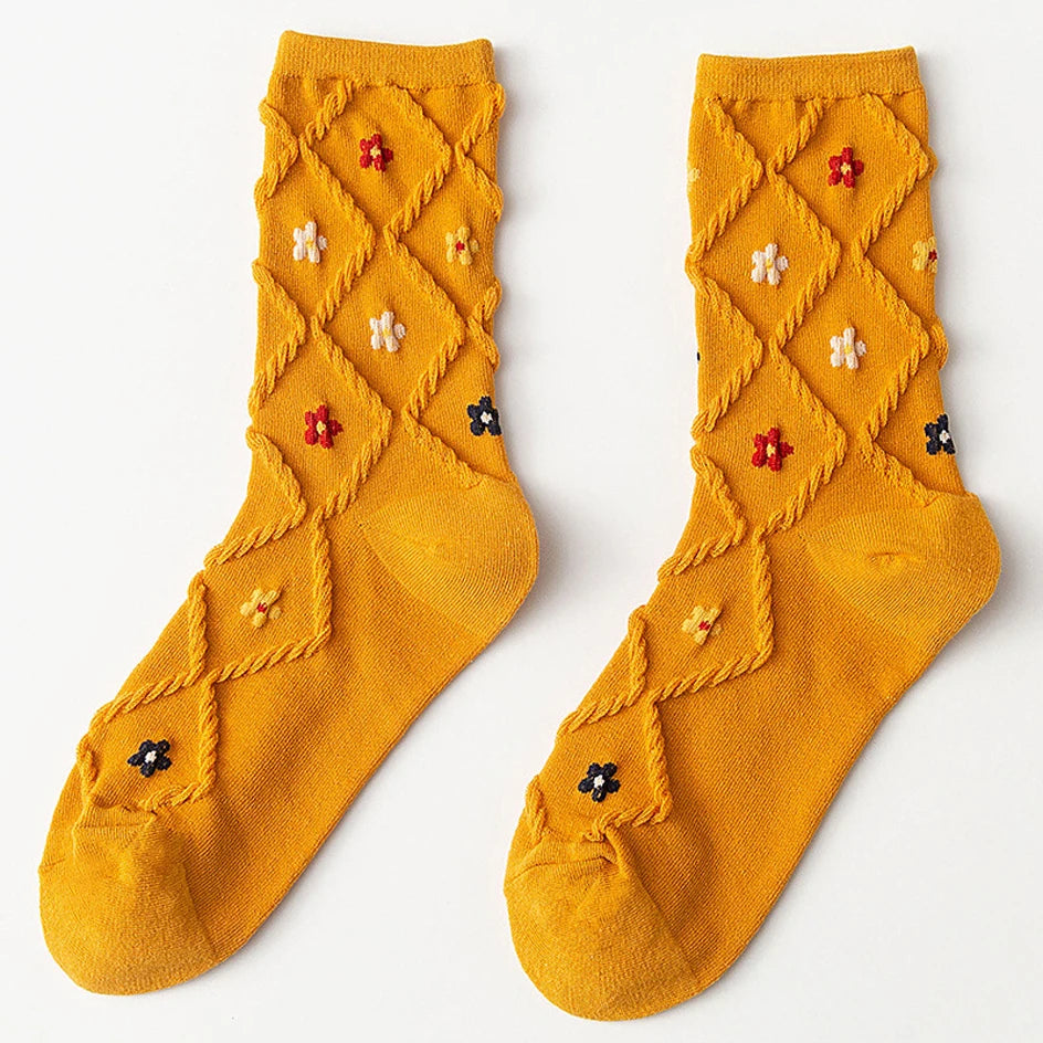 Women's Mid-Calf Floral Socks | Stylish Comfort for Every Occasion