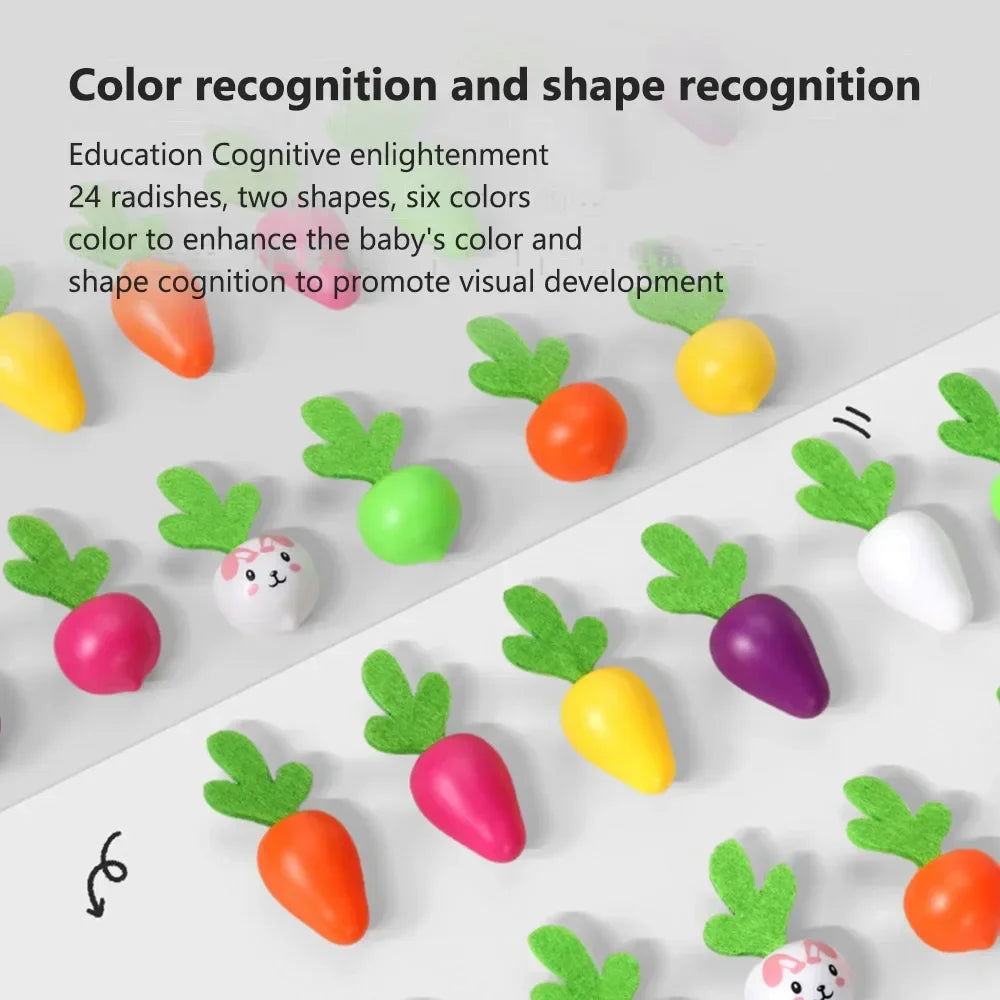 Colorful Shape Blocks Pull Carrot Game Set | Educational Toy for Kids