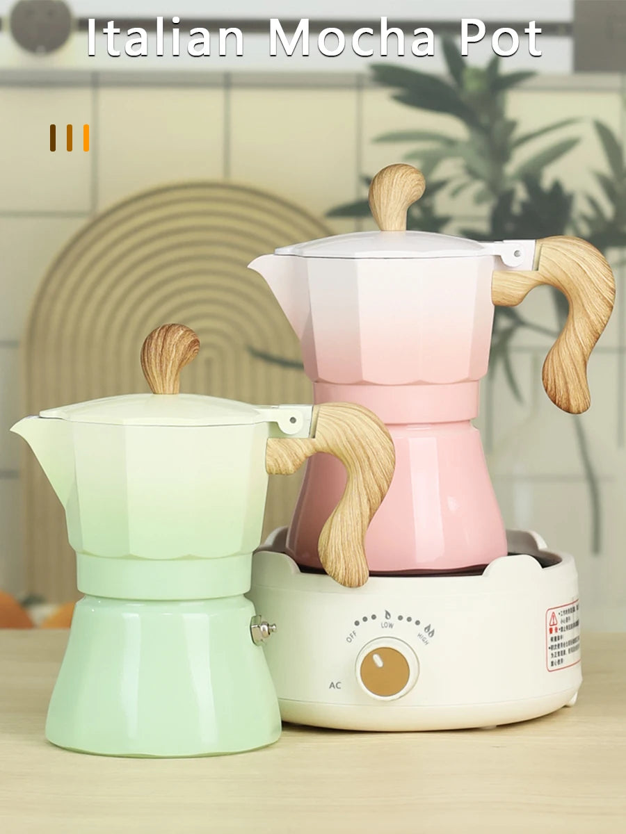 3-Cup Gradient Color Mocha Pot | Perfect for Home & Outdoors
