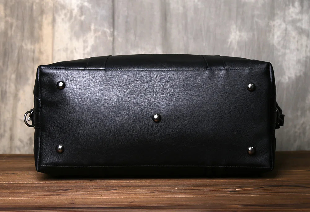 Retro Genuine Leather Men's Travel Bag | Large Capacity Crossbody