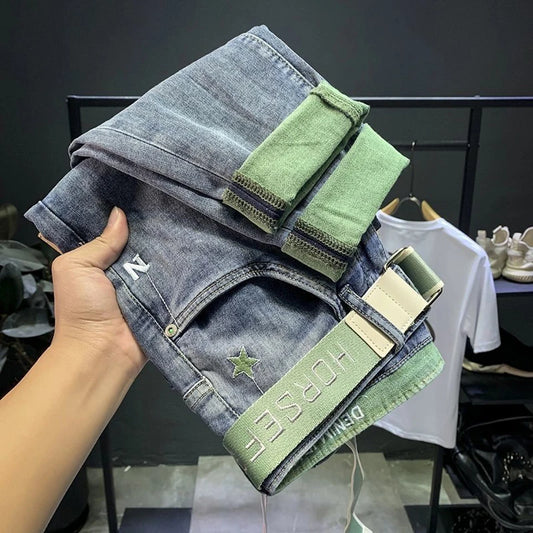 Trendy Men's Cropped Jeans | Casual Loose Fit Denim Pants