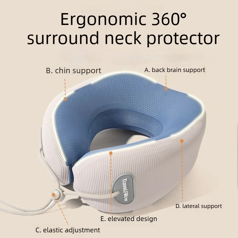 Kid-Friendly U-Shaped Memory Foam Neck Pillow for Travel Naps
