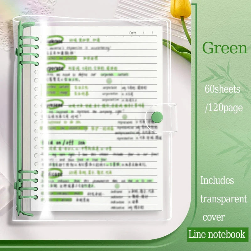 A5 Clear PVC Binder Notebook | Stylish Refillable Planner