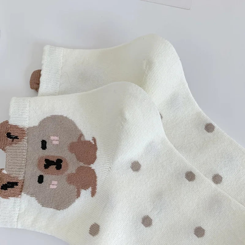 Breathable Cartoon Bear & Capybara Socks | Fun Summer Comfort
