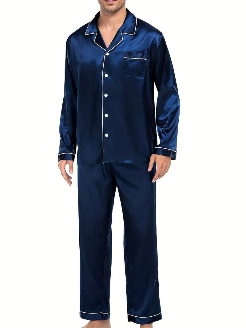 Men's Satin Pajama Set | Comfortable Summer Sleepwear for Men