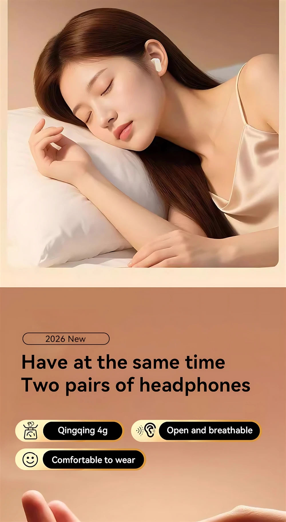 Wireless Earphones Open In-ear Type HIFI Bass 2in1 Bluetooth Headset High-definition Electric Quantity Digital Display Earplugs