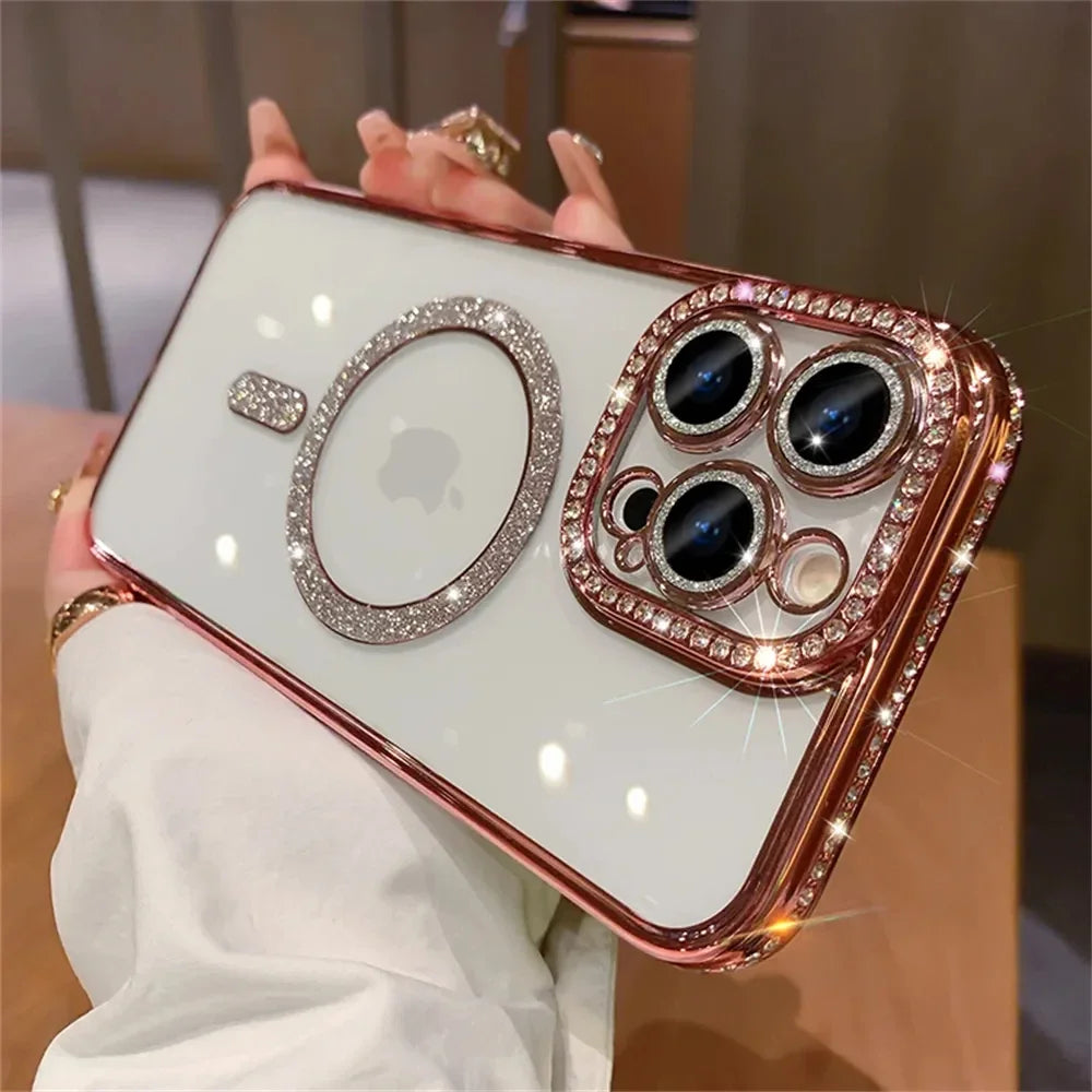 Sparkling Glitter Diamond Transparent Case for iPhone Models