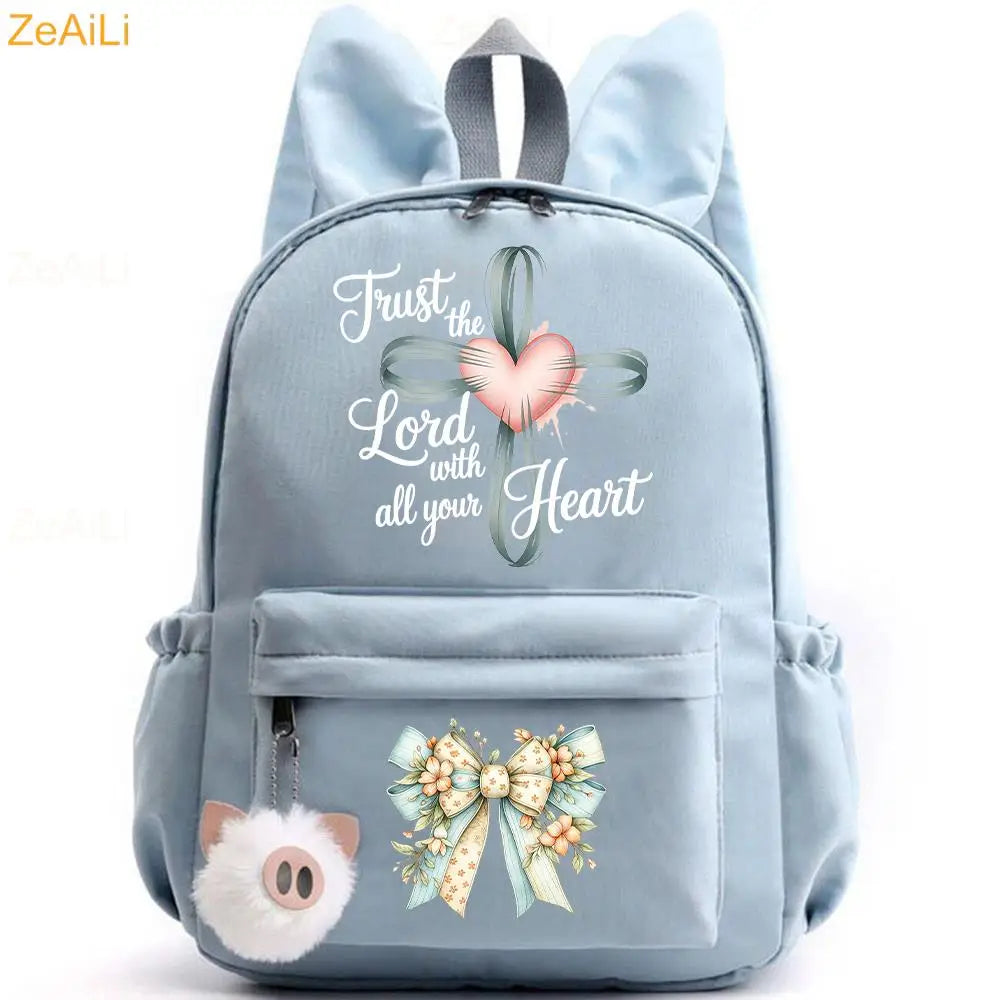 Retro Wolf Head Paw Backpack | Stylish Casual School Rucksack
