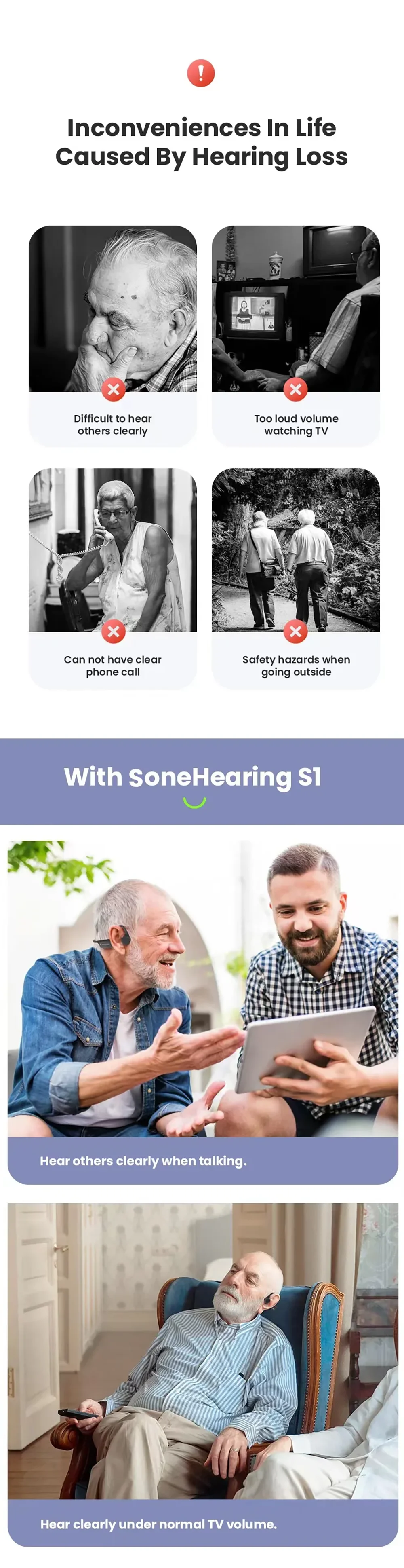 Bluetooth Bone Conduction Hearing Aid | Waterproof Wireless Headset