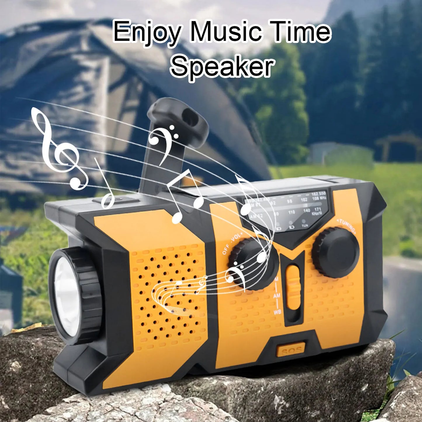Emergency Hand-Crank Radio | USB Solar Charging for Camping