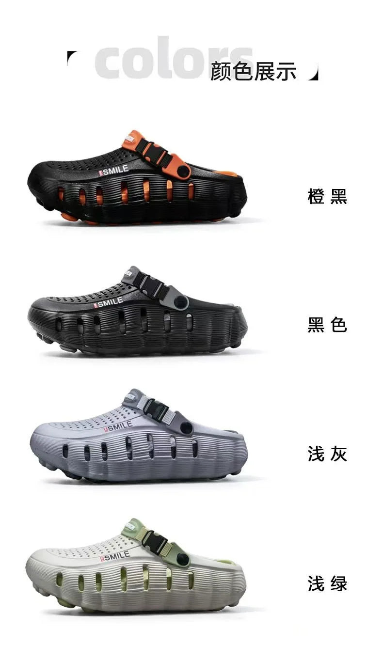 2026 Summer New Cave Shoes Outdoor Non slip Cool Slippers One Step Trendy Thick Bottom Odor proof Beach Shoes