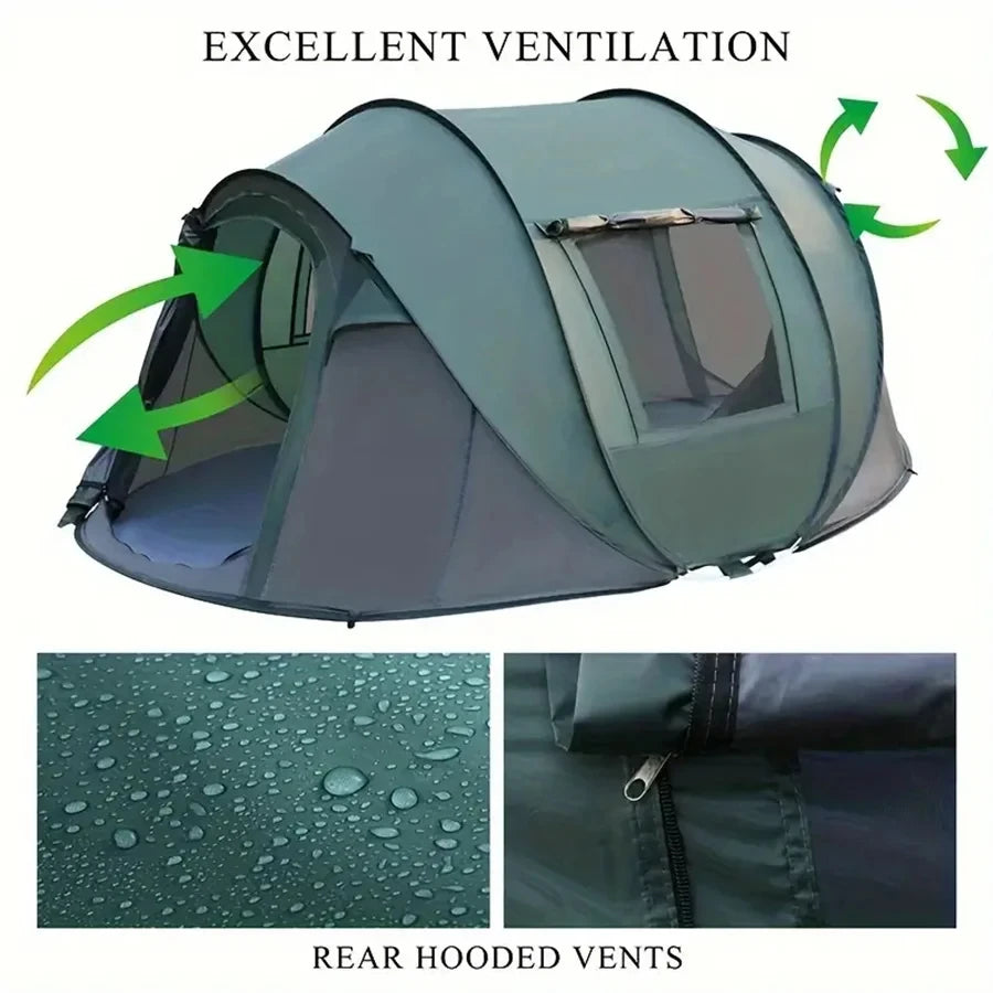 Spacious Waterproof Pop-Up Tent for 5-8 People | Quick Open Design