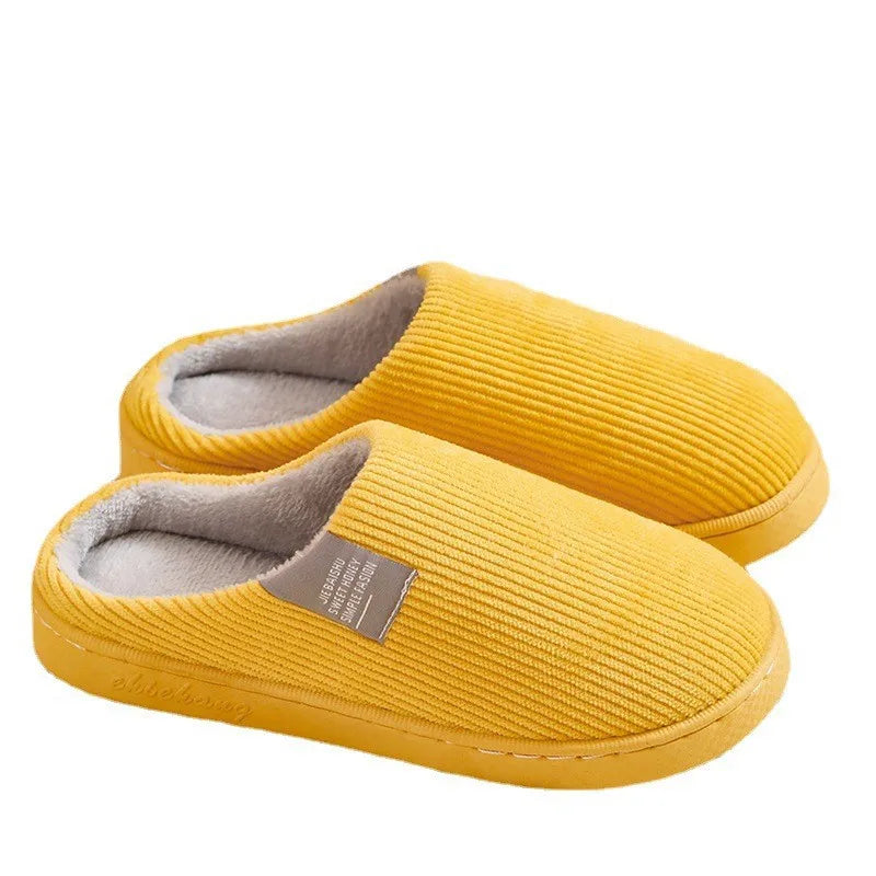 Cozy Plush Cotton Slippers for Couples | Anti-Slip Indoor Footwear