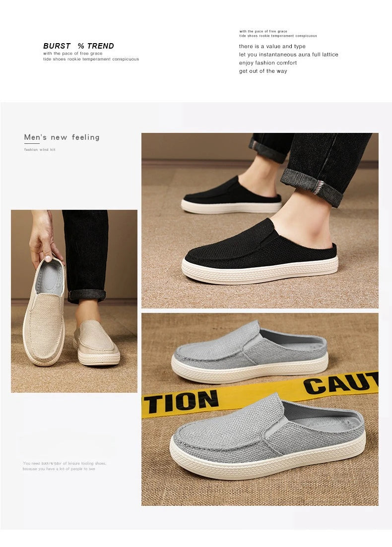 Men's Summer Breathable Half Slippers | Comfortable Casual Shoes