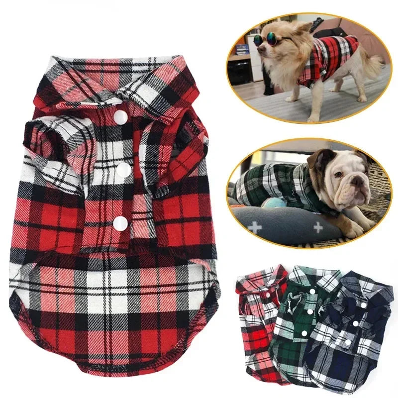 Stylish Plaid Dog Shirts | Trendy Summer Wear for Small Pets