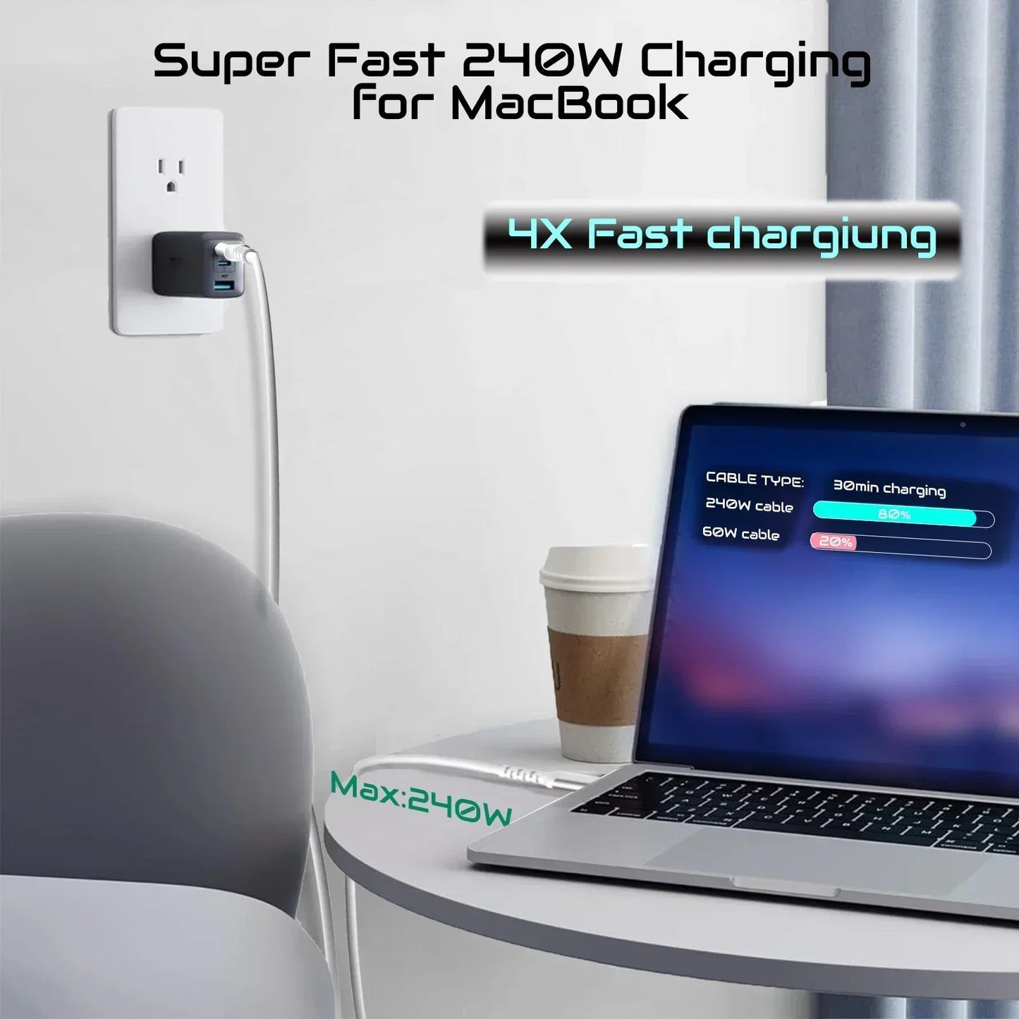 240W USB-C to USB-C Charging Cable | High-Speed Fast Charger