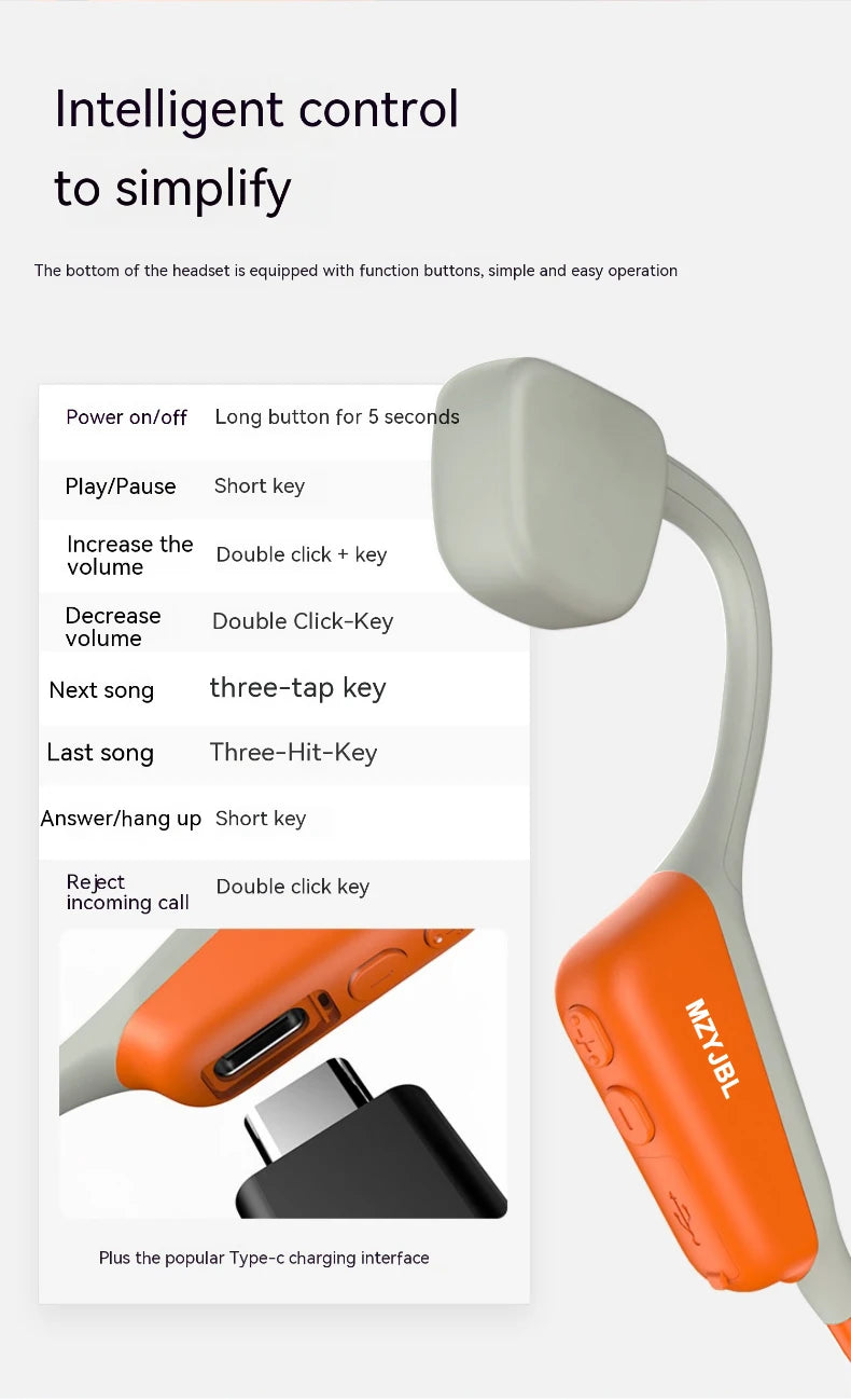 Bone Conduction Wireless Headphones | HiFi Sound Sport Earbuds