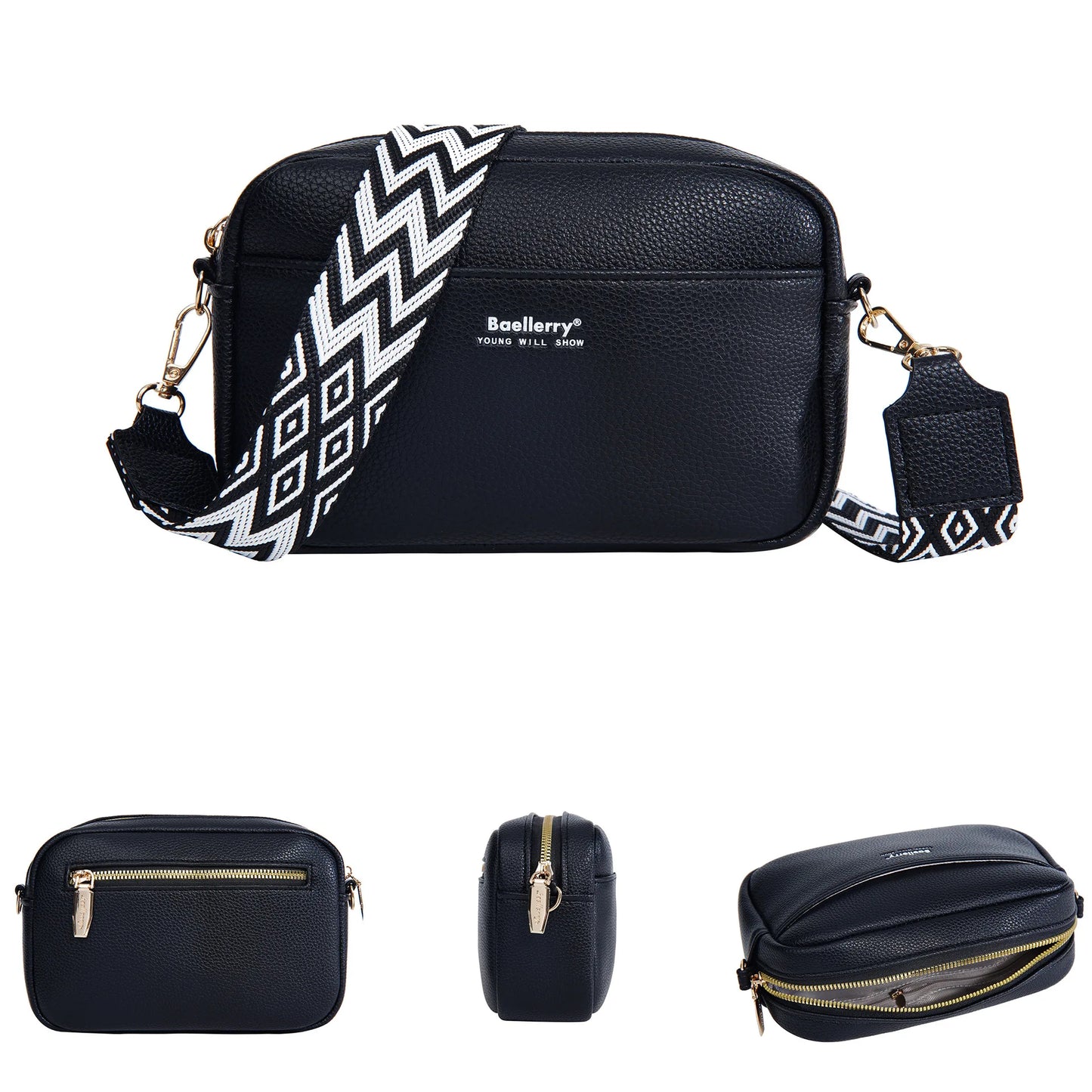 Elegante bolso de mano con cremallera de gran capacidad para mujer