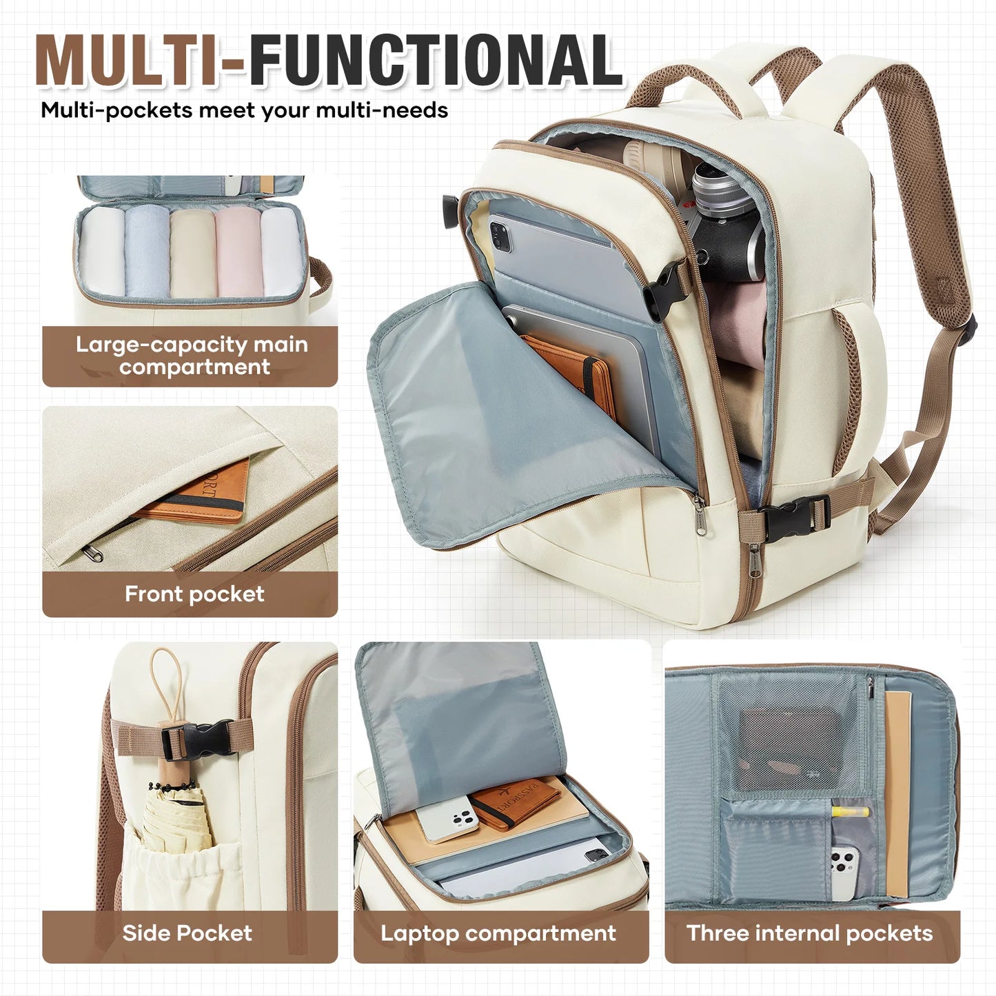 Lightweight Multi-Functional Travel Backpack | Ideal Cabin Bag