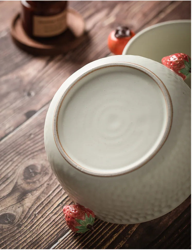 Cuenco de sopa de cerámica hecho a mano con doble asa | Elegancia de estilo japonés