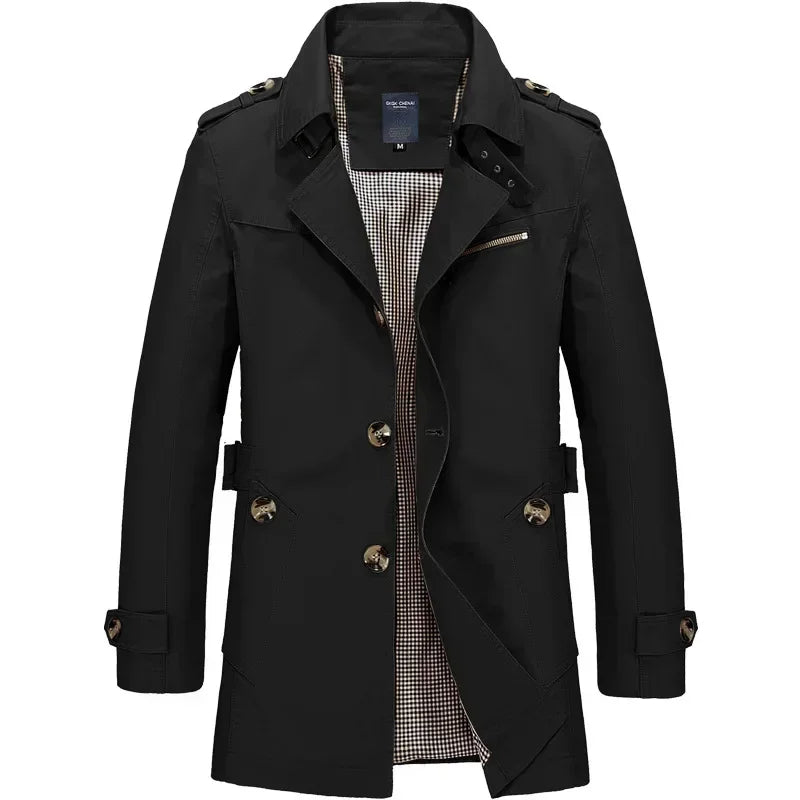 Men's Casual Windbreaker Long Jackets | Stylish Trench Coat