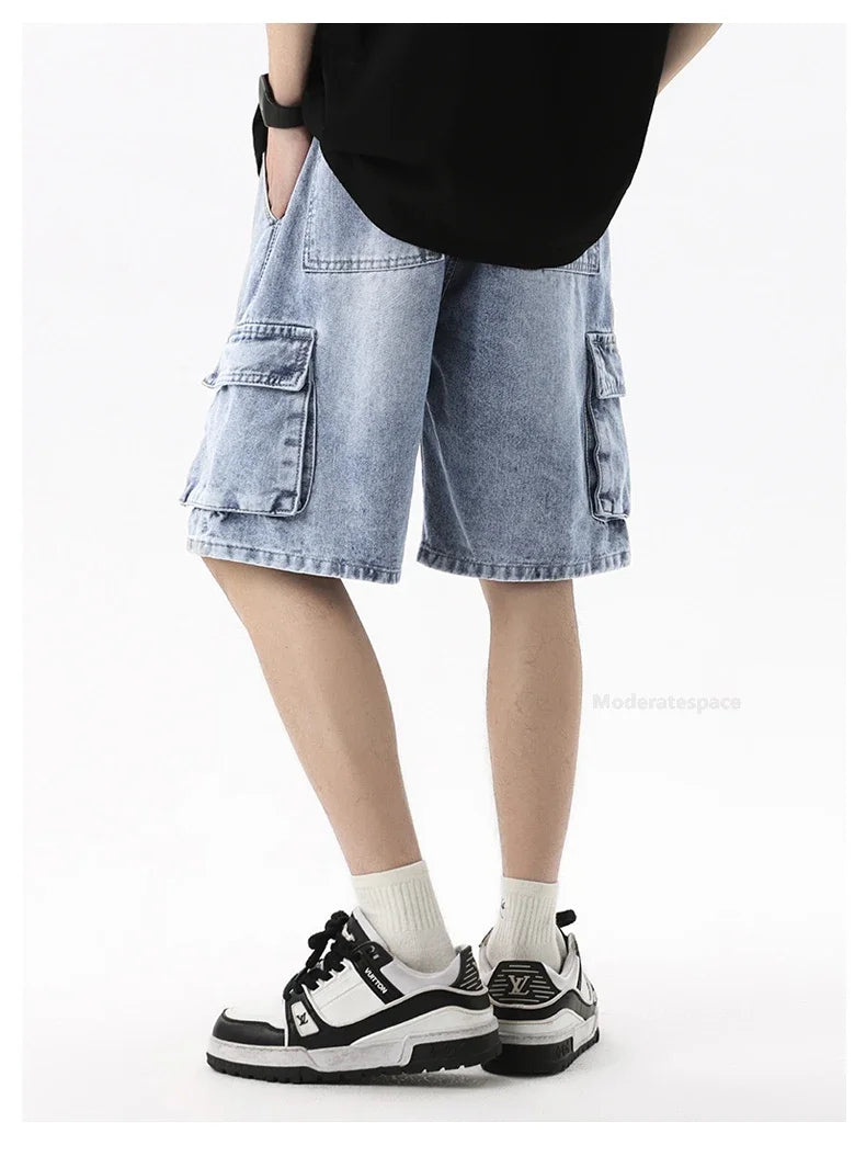 Men's Summer Retro Fashion Denim Shorts | Multi-pocket & Comfortable