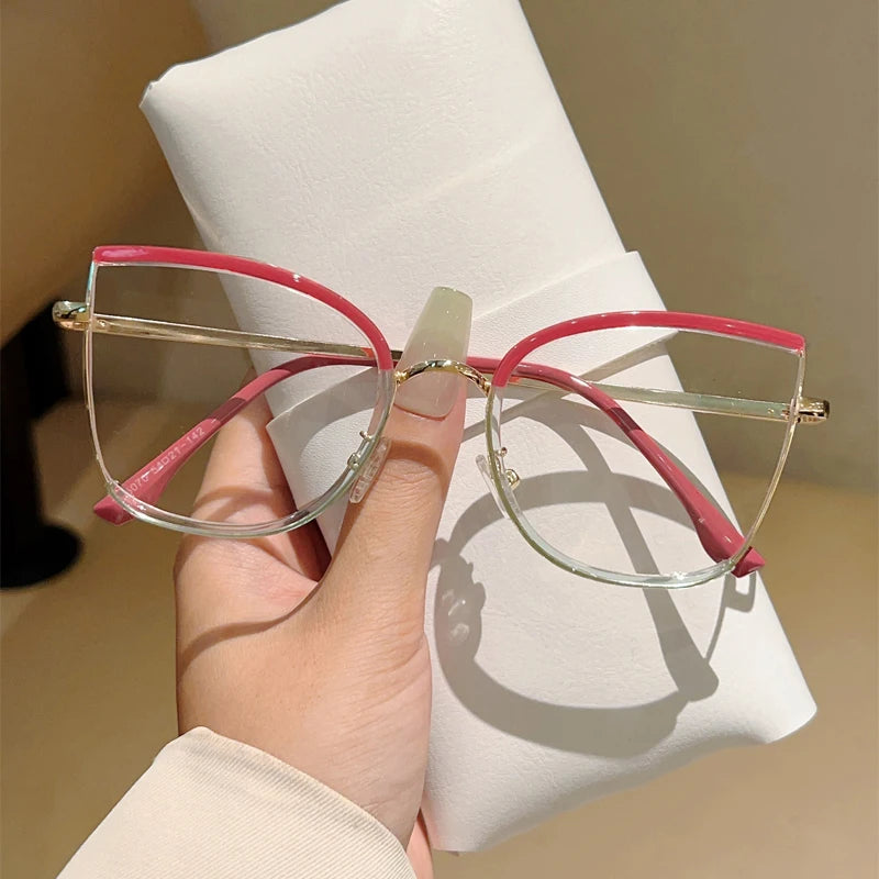 Oversized Vintage Glasses for Women | Stylish Blue Light Eyewear