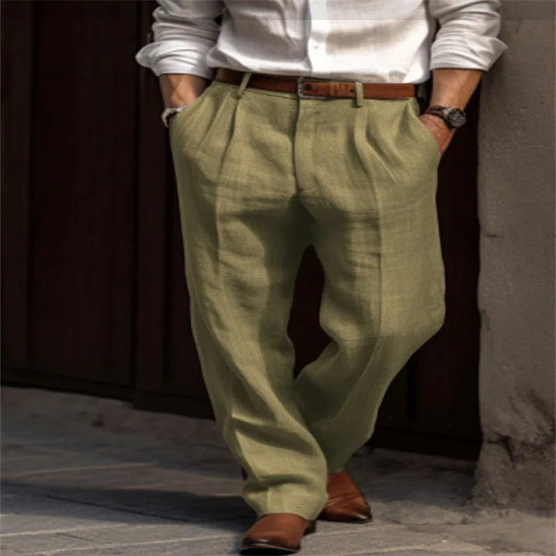 Men's Casual Linen Pants | Stylish Ankle-Length Comfort Trousers