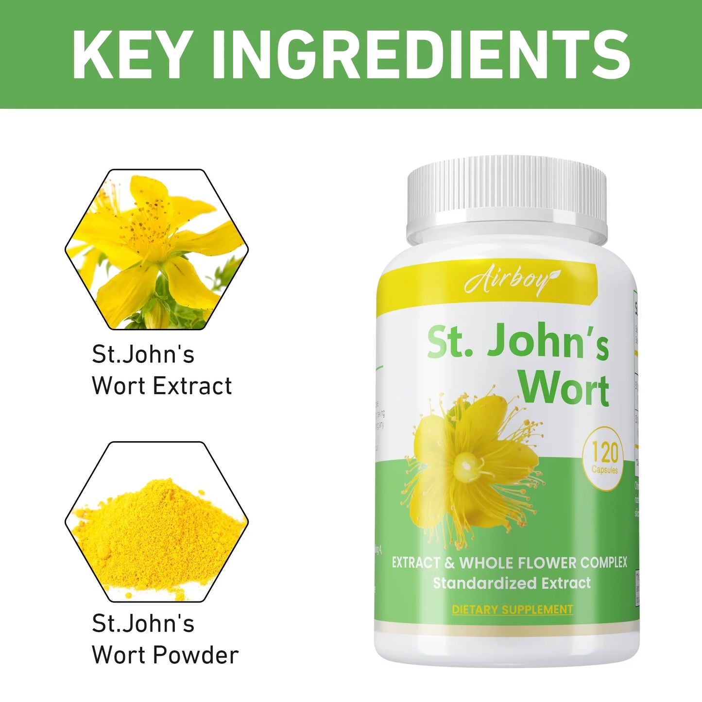 St. John's Wort Capsules | Boost Mood, Relieve Stress & Enhance Cognition