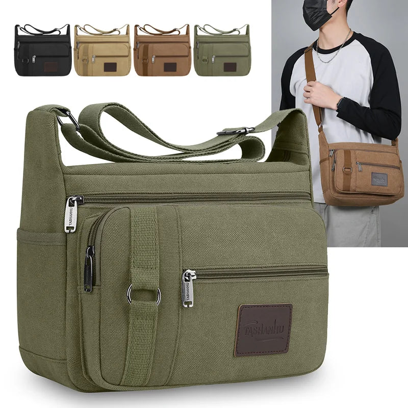 Men's Canvas Shoulder Bags | Stylish Crossbody Messenger Bags