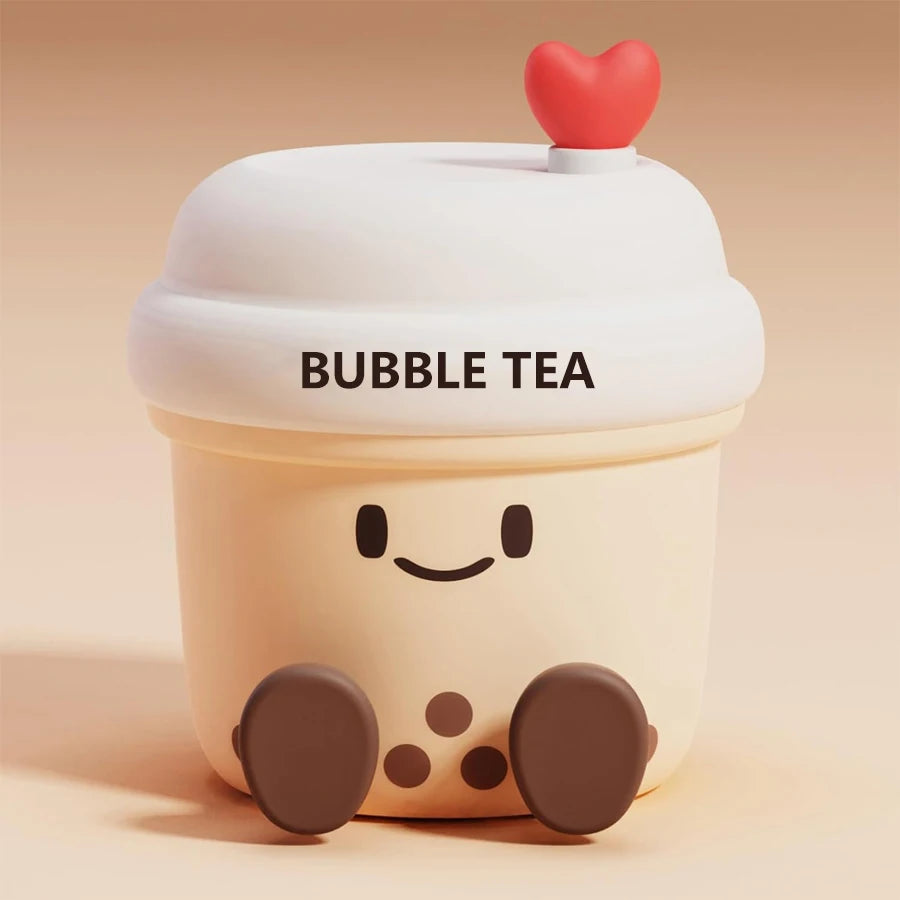 Bonita luz nocturna LED de té de burbujas | Lámpara de ambiente recargable
