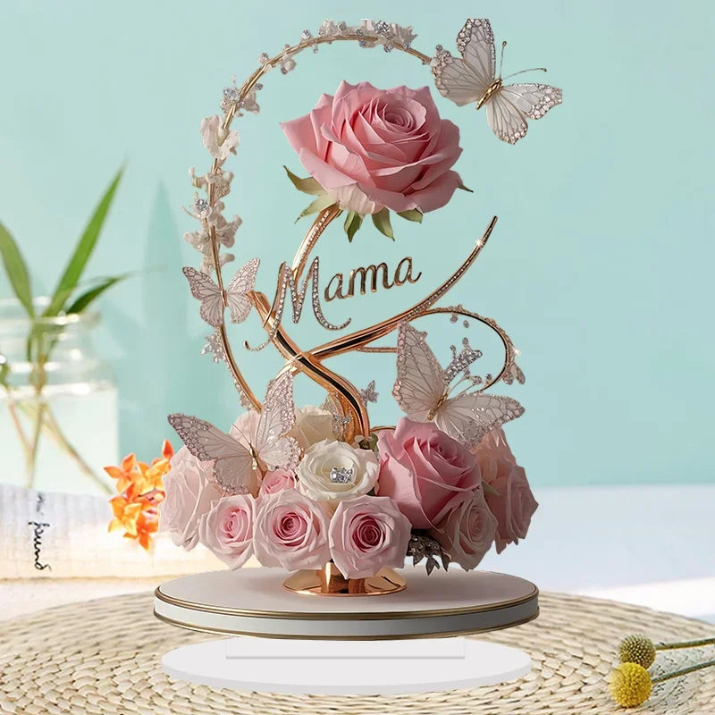8-inch Flat Acrylic Rose Stand | Perfect Gift for Mom