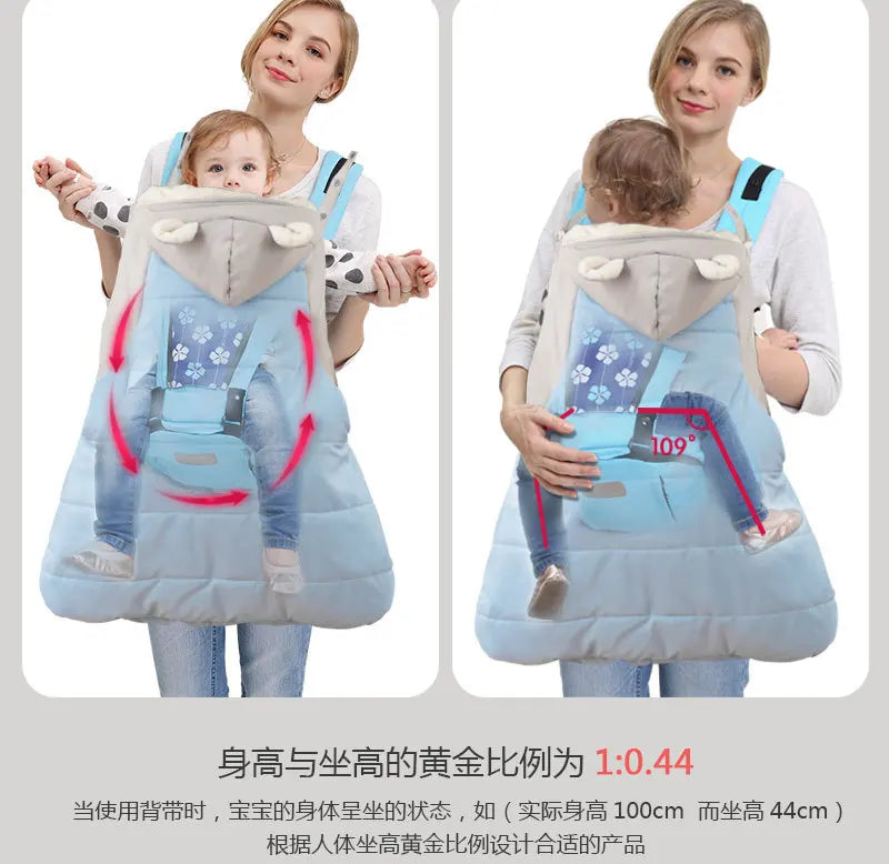 Baby Carrier Wrap Cocoon Newborn Waist Seat Warm Baby Blanket Shoulder Shawl Outdoor Spring Autumn Winter Windproof Coat Blanket