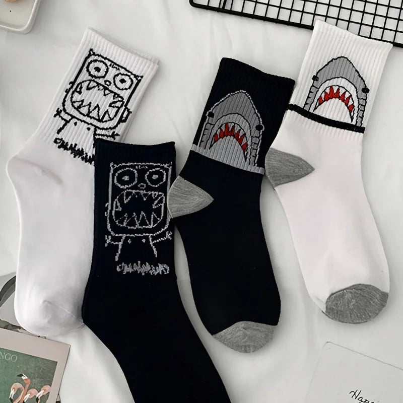 High-Quality Harajuku Shark Socks | Trendy Hip Hop Style
