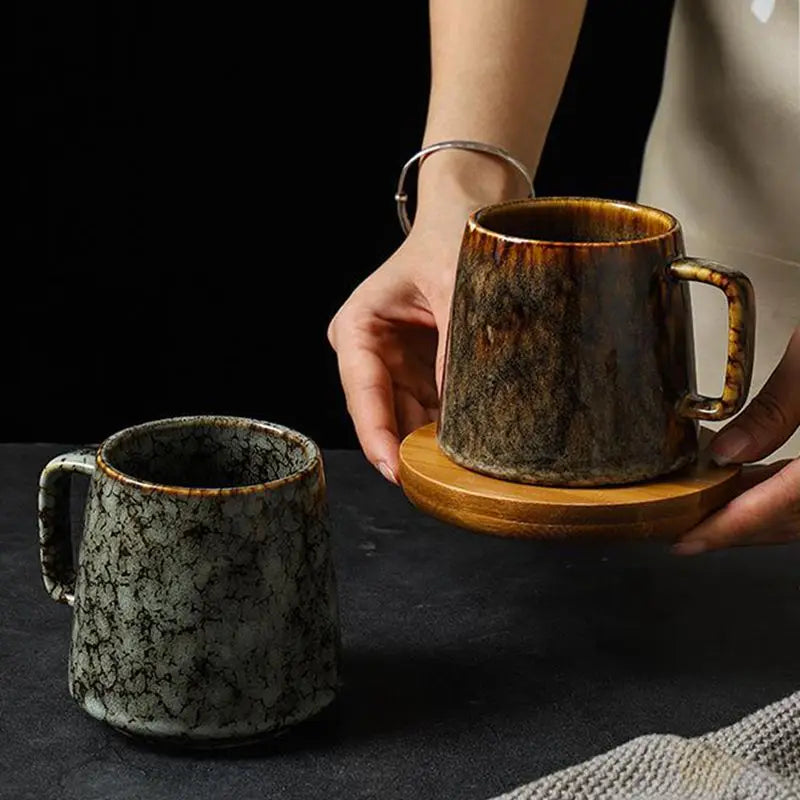 Vintage Ceramic Mug | High-Capacity Coffee and Tea Cup