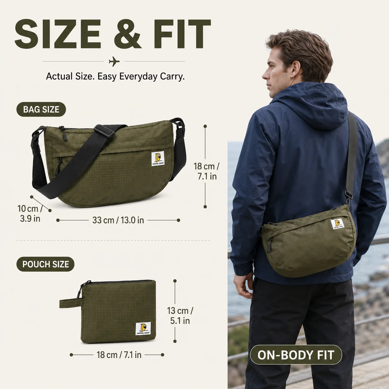 Unisex Casual Crossbody Bag | Large Capacity Fashion Handbag