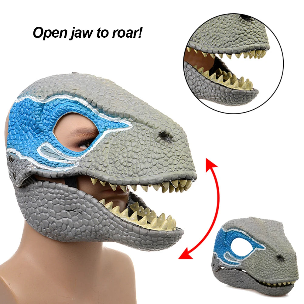 Moving Jaw Dinosaur Mask | Realistic Raptor Cosplay for All Ages