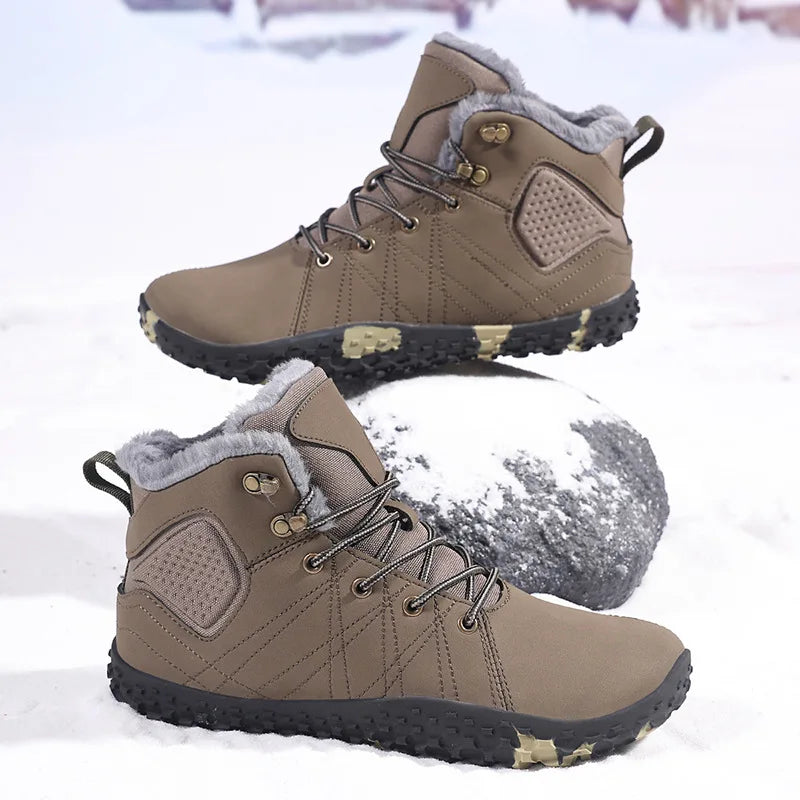 Winter Snow Boots for Men Women Warm Fur Lined Ankle Trekking Shoes Anti Slip Outdoor Boots