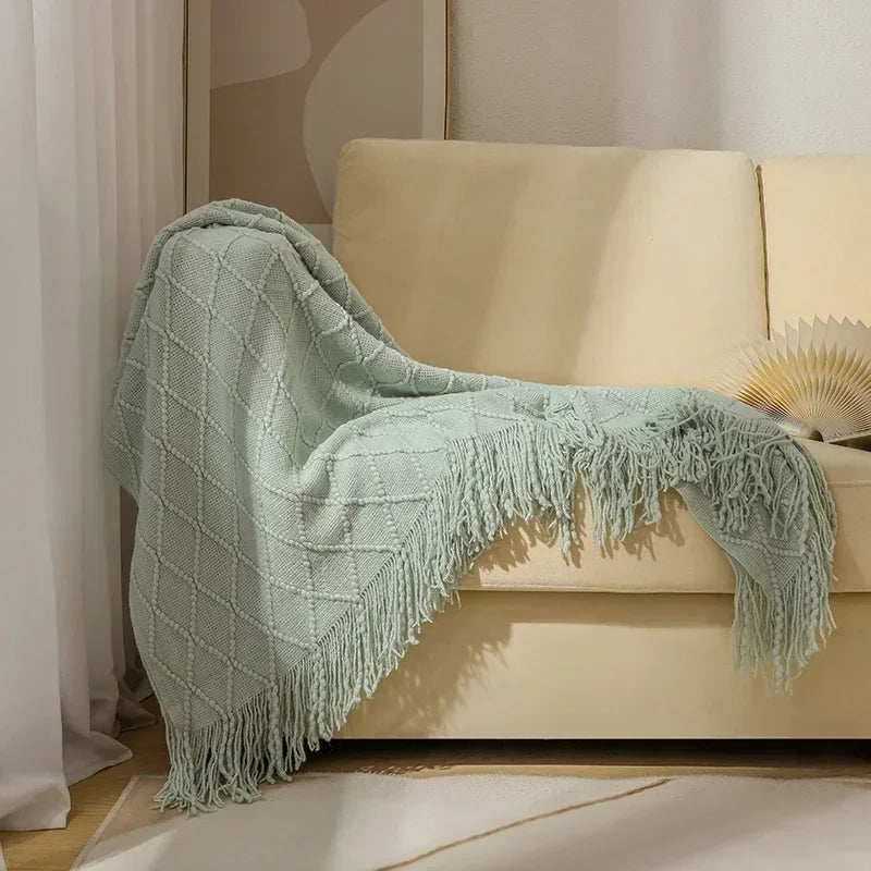 Soft Knitted Shawl Blanket | Cozy Travel & Home Essential