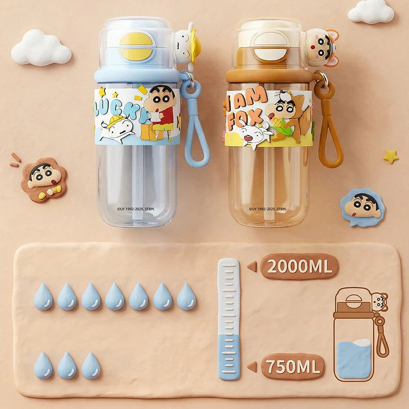 Cute Cartoon Straw Cup for Kids | Leakproof Outdoor Water Bottle