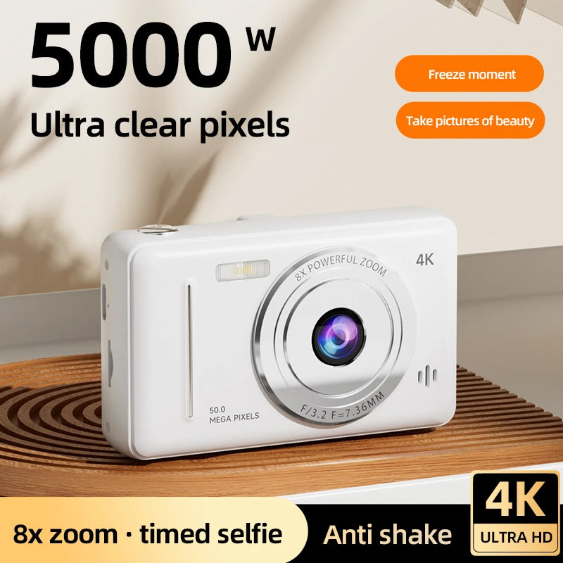 Portable 4K CCD Retro Digital Camera | 50MP Autofocus Photography