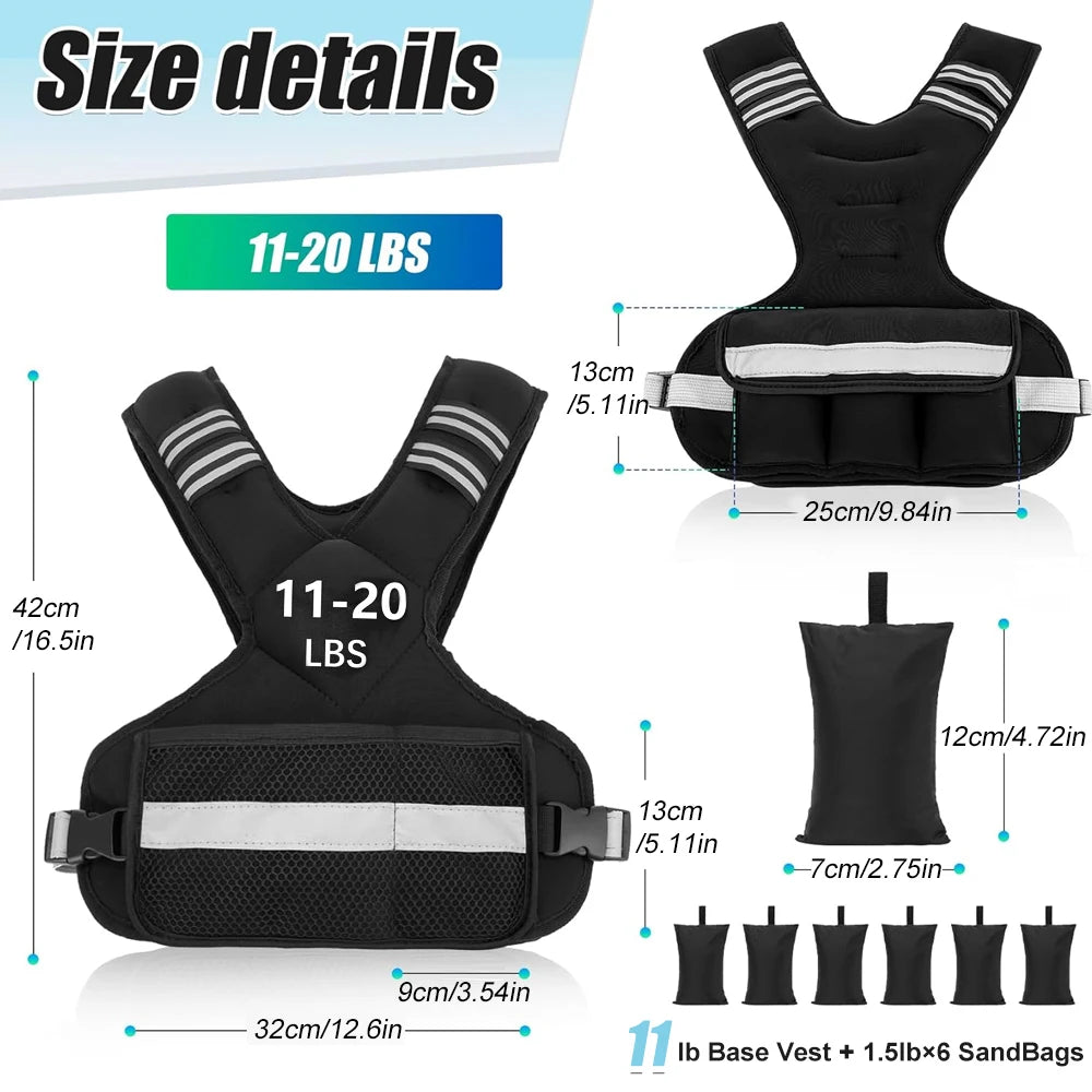 Adjustable Weighted Vest for Enhanced Workouts | 11-20lbs