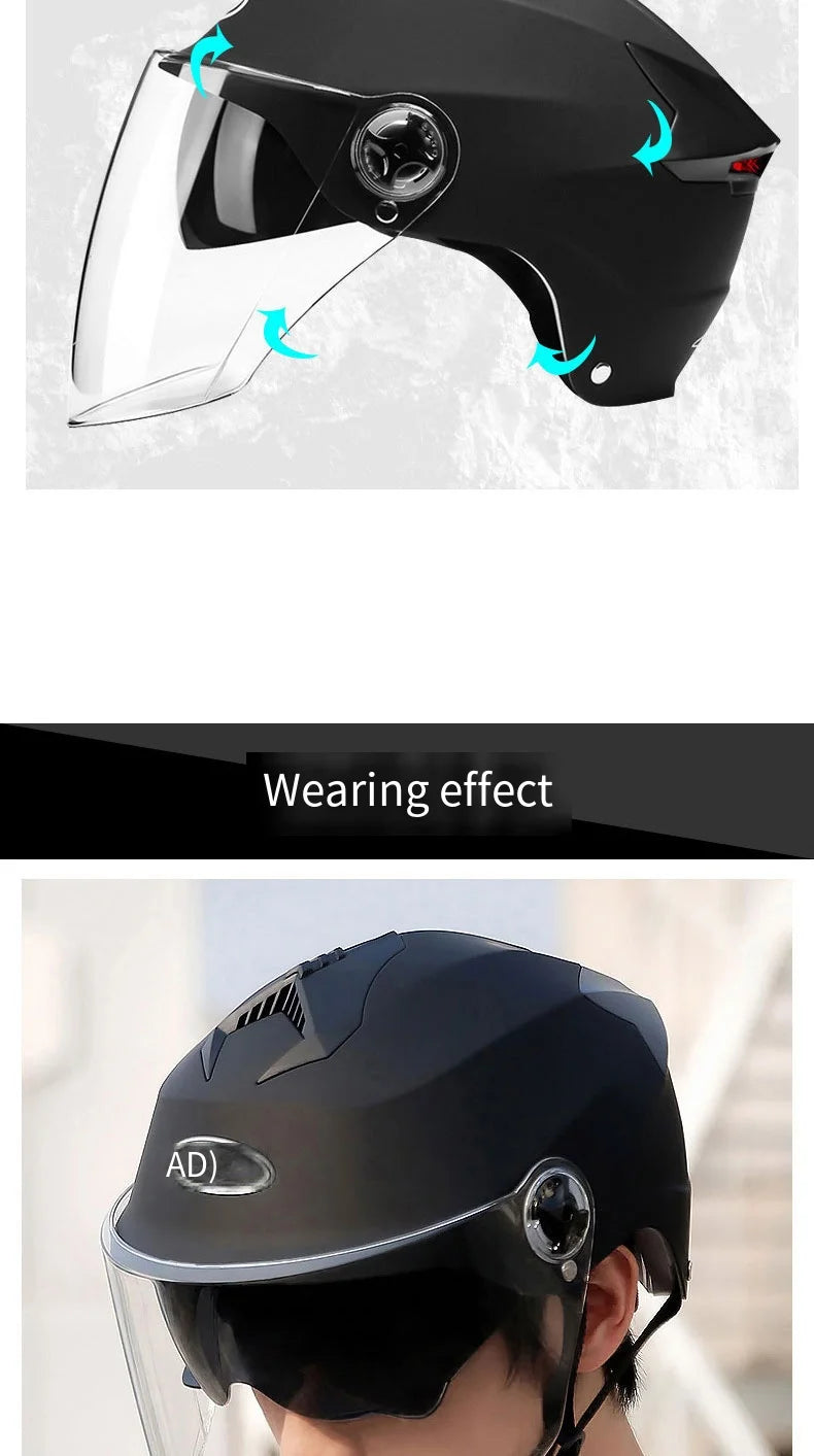 LED Motorcycle Helmet for Moped & Electric Scooter | Unisex Safety Gear