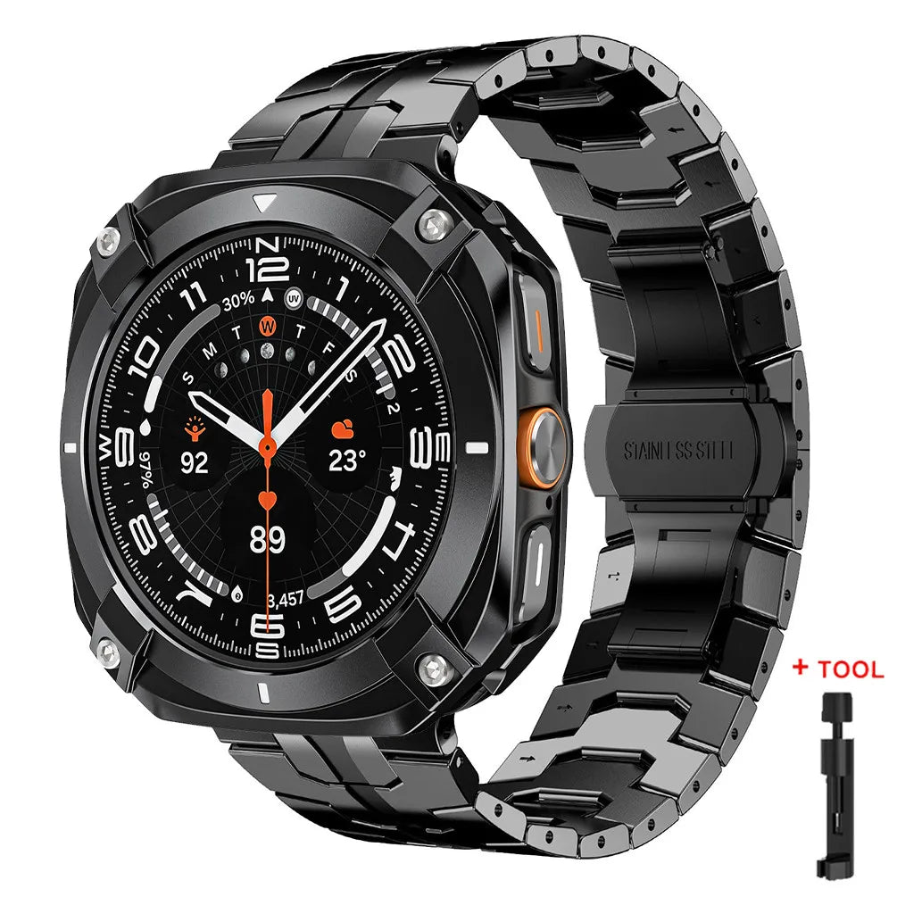 Luxury Steel Band and Case for Galaxy Watch 47mm - Men's Style