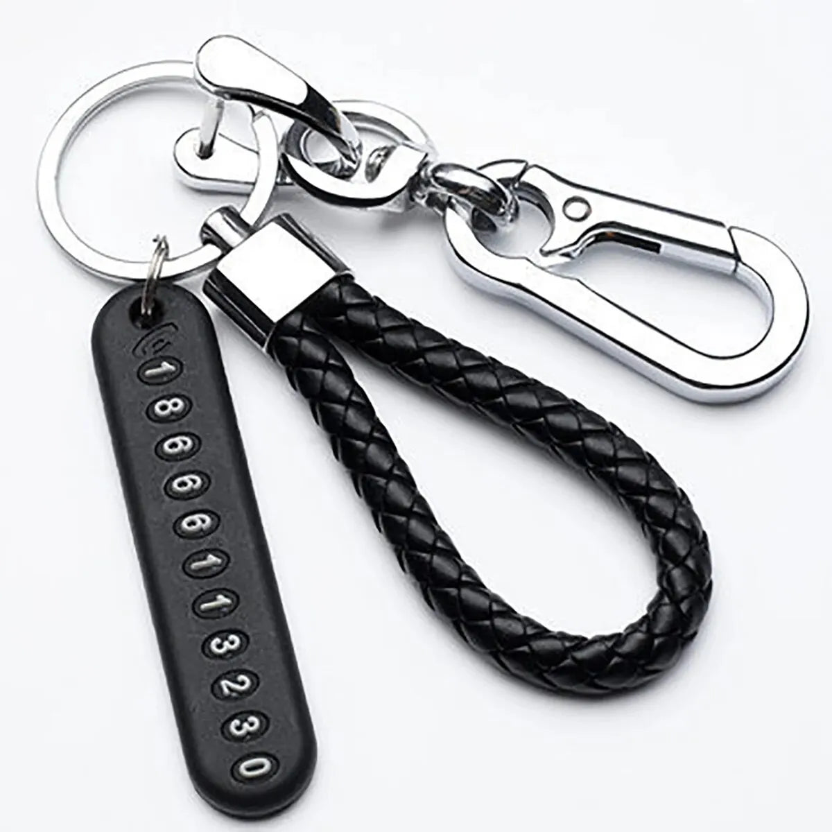 Trendy DIY Mobile Phone Number Plate Pendant Keychain for Men